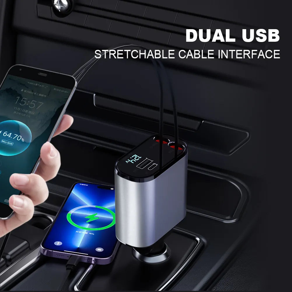 Car Retractable Charger Lighting Fast Charging Speed - CentralShoppers